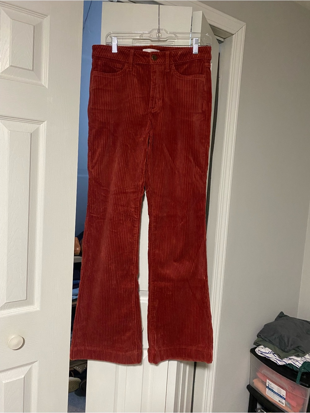 LC Lauren Conrad Rust Corduroy Flared Pants